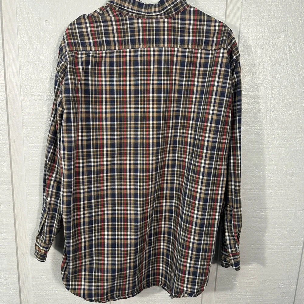 Vintage Carhartt Long Sleeve Button Flannel Shirt Men's Red Plaid Size Large EUC